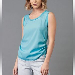 NEW Lola and Sophie Hybrid Side Drawstring Tank Turquoise Large